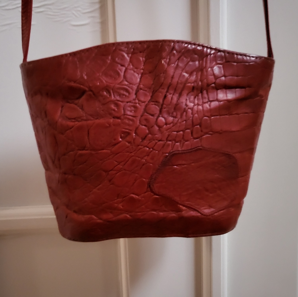 Carlos Falchi Vintage Red Leather bag